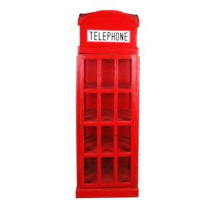 Sunset Trading - Shabby Chic Cottage English Phone Booth Cabinet Distressed Red - CC-CAB064LD-RD
