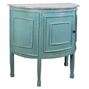 Sunset Trading - Shabby Chic Cottage Half Round Cabinet - CC-CHE090TLD-BBLW