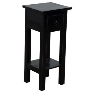 Sunset Trading - Shabby Chic Cottage Narrow Side Table Distressed Antique Black - CC-TAB1792LD-AB