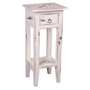 Sunset Trading - Shabby Chic Cottage Narrow Side Table Heavy Distressed White Washed - CC-TAB1792HD-WW_CLOSEOUT