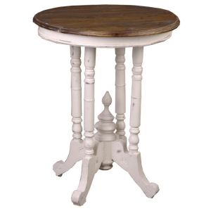 Sunset Trading - Shabby Chic Cottage Round End Table - CC-TAB131TLD-AWRW