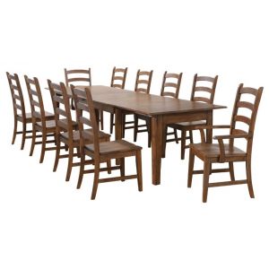Sunset Trading - Simply Brook 11 Piece Rectangular Extendable Table Dining Set Amish Brown - DLU-BR134-AM11PC