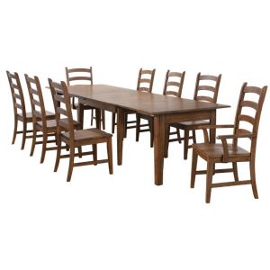 Sunset Trading - Simply Brook 9 Piece Rectangular Extendable Table Dining Set Amish Brown - DLU-BR134-AM9PC