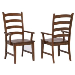 Sunset Trading - Simply Brook Ladder Back Dining Arm Chair Amish Brown - (Set of 2) - DLU-BR-C80A-AM-2