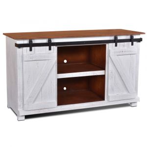 Sunset Trading -  Stowe Barn Door Console Rustic Brown - HH-2130-060