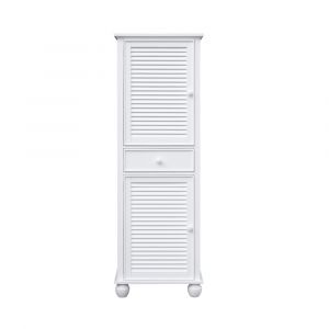 Sunset Trading - White Shutter Wood Tall Cabinet - Doors - Drawer - CF-1145-0150