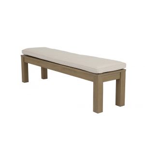 Sunset West - Coastal Teak Dining Bench in Canvas Canvas, No Welt - SW5501-BNC-CAN-STKIT