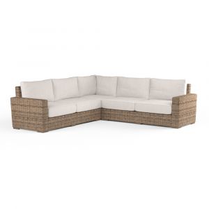 Sunset West - Havana Sectional in Canvas Natural w/ Self Welt - SW1701-SEC-5404