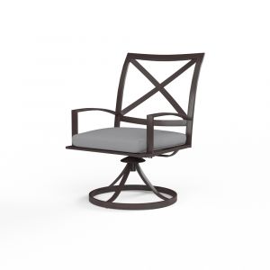 Sunset West - La Jolla Swivel Dining Chair in Canvas Granite w/ Self Welt - SW401-11-5402