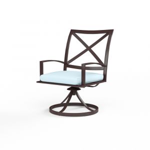 Sunset West - La Jolla Swivel Dining Chair in Canvas Skyline w/ Self Welt - SW401-11-14091