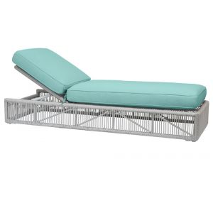 Sunset West - Miami Adjustable Chaise in Dupione Celeste w/ Self Welt - SW4401-9-8067