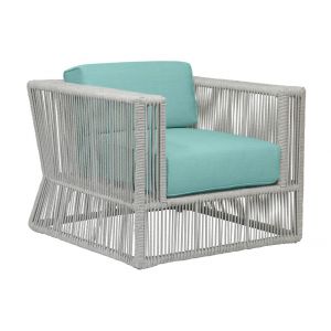 Sunset West - Miami Club Chair in Dupione Celeste w/ Self Welt - SW4401-21-8067