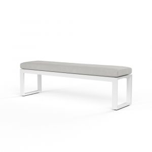 Sunset West - Newport Dining Bench in Cast Silver, No Welt - SW4801-BNC-SLV-STKIT
