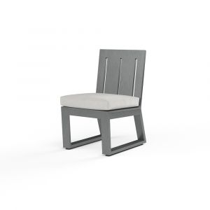Sunset West - Redondo Armless Dining Chair in Cast Silver, No Welt - SW3801-1A-SLVR-STKIT