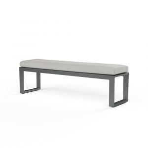 Sunset West - Redondo Dining Bench in Cast Silver, No Welt - SW3801-BNC-SLV-STKIT