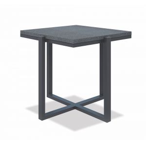 Sunset West - Square End Table, Slate Finish with Granite Top - SW4717-ET