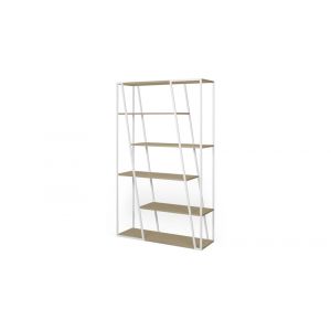 TEMAHOME - Albi Bookshelf in Light Oak and White Steel - 9500322334