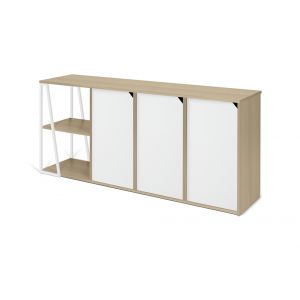TEMAHOME - Albi Sideboard in Light Oak and White Steel - 9500405679