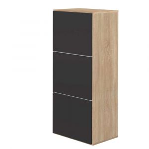 TEMAHOME - Bamboo Shoe Storage Cabinet in Black / Oak Color - E4003A0376A00