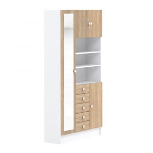TEMAHOME - Combi Tall Bathroom Cabinet in White / Oak Color - X6054X2134A17