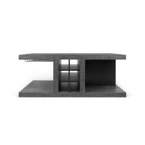 TEMAHOME - Detroit Coffee Table With Bar in Concrete and Pure Black - 9500627705