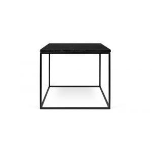 TEMAHOME - Gleam 20x20 Marble-Top Side Table in Black Marble / Black Lacquered Steel - 9500625978