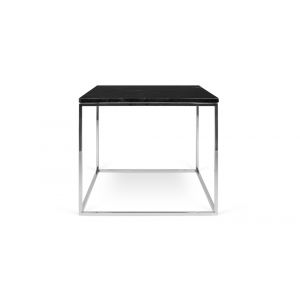 TEMAHOME - Gleam 20x20 Marble-Top Side Table in Black Marble / Chrome - 9500626074