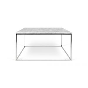TEMAHOME - Gleam 30x30 Marble-Top Coffee Table in White Marble / Chrome - 9500626210