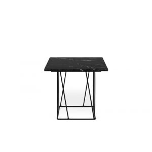 TEMAHOME - Helix 20x20 Marble-Top Side Table in Black Marble / Black Lacquered Steel - 9500627323