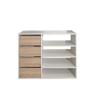 TEMAHOME - Liverpool Shoe Storage Cabinet in White / Natural Oak Color - E4085A2134A00