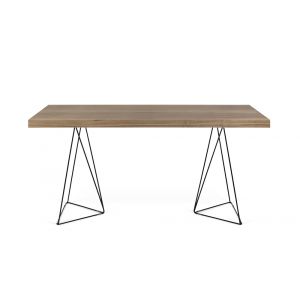 TEMAHOME - Multi 71'' Table Top with Trestles in Walnut / Black Lacquered Steel - 9500613814