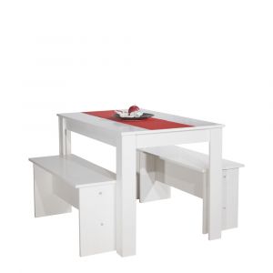 TEMAHOME - Nice Dining Table with Benches in White - E2281A2121X00