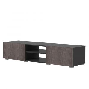 TEMAHOME - Podium 140 TV Stand with doors in Black / Concrete Look - E3153A7698A00
