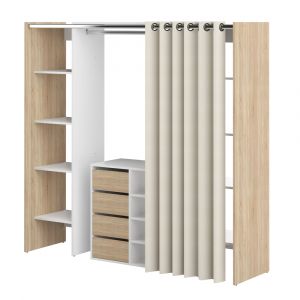 TEMAHOME - Tom Clothes Storage System - 2 Columns & Shoe Cabinet in Oak Color Color / Ecru - X4320X0377R00