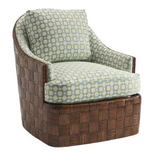 Tommy Bahama Home - Island Fusion Nagano Swivel Chair in Green and White - 01-1779-11SW-41