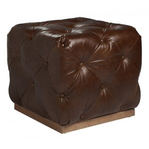 Tommy Bahama Home - Los Altos Auburn Leather Cubed Ottoman - 01-7289-45-LL-40