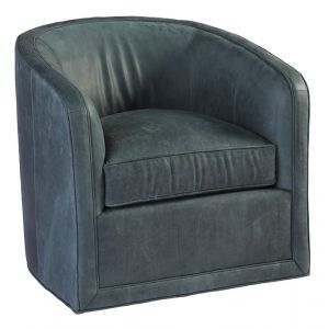 Tommy Bahama Home - Los Altos Colton Leather Swivel Chair in Smoke Gray - 01-7277-11SW-LL-40