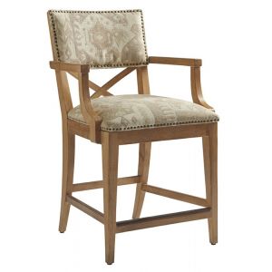Tommy Bahama Home - Los Altos Sutherland Upholstered Counter Stool with Seat and Back Decoration Figures - 01-0566-895-40
