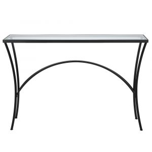 Uttermost - Alayna Black Metal & Glass Console Table - 22910