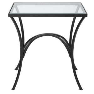 Uttermost - Alayna Black Metal & Glass End Table - 22911