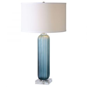 Uttermost - Caudina Frosted Blue Glass Lamp - 26193-1