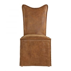 Uttermost - Delroy Armless Chairs, Cognac (Set of 2) - 23447-2