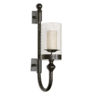 Uttermost - Garvin Twist Metal Sconce With Candle - 19476