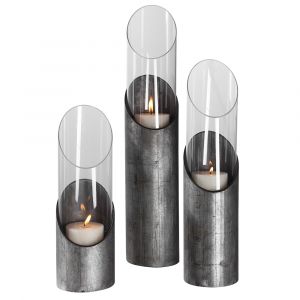 Uttermost - Karter Iron & Glass Candleholders Set/3 - 17518