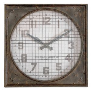 Uttermost - Warehouse Wall Clock W/ Grill - 06083