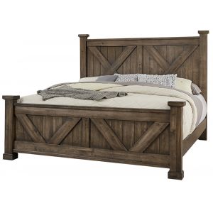 Vaughan Bassett - Cool Rustic California King X Bed With X Footboard in Mink - 170-667-766-944-MS2