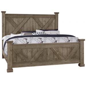 Vaughan Bassett - Cool Rustic King X Bed With X Footboard in Stone Grey - 172-667-766-933-MS2