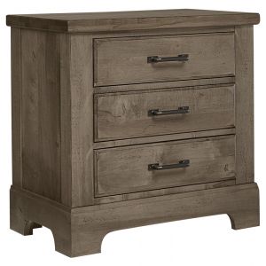 Vaughan Bassett - Cool Rustic Night Stand with 3 Drawers in Stone Grey - 172-227