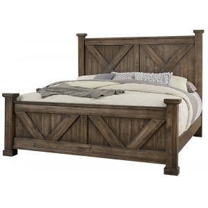 Vaughan Bassett - Cool Rustic Queen X Bed With X Footboard in Mink - 170-557-755-922