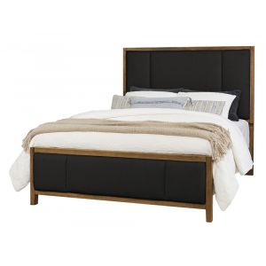 Vaughan Bassett - Crafted Cherry - Artisan and Post Cal King Upholstered Bed in Black Fab - 151-662-266-944-MS2